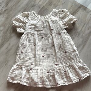 Cat & Jack Cream Ruffled Tiered Sundress Puff Sleeves
